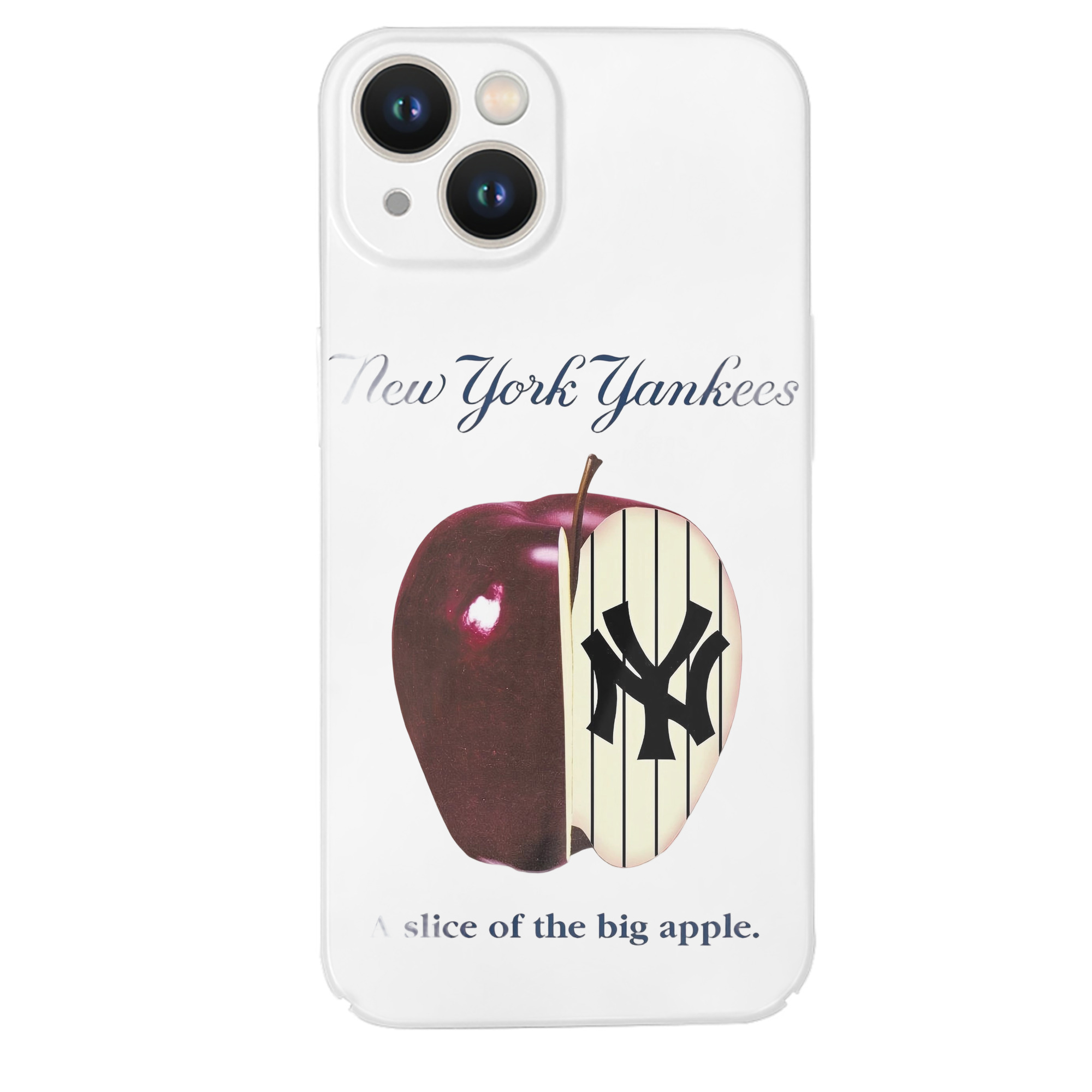 New York Yankees A Slice of The Big Apple IPhone 14 Series Full-Cover Hard Case – Shockproof With Raised Camera Protection – Precise Cutouts, Wireless Charging Compatible – Durable, Anti-Yellowing, Easy To Clean